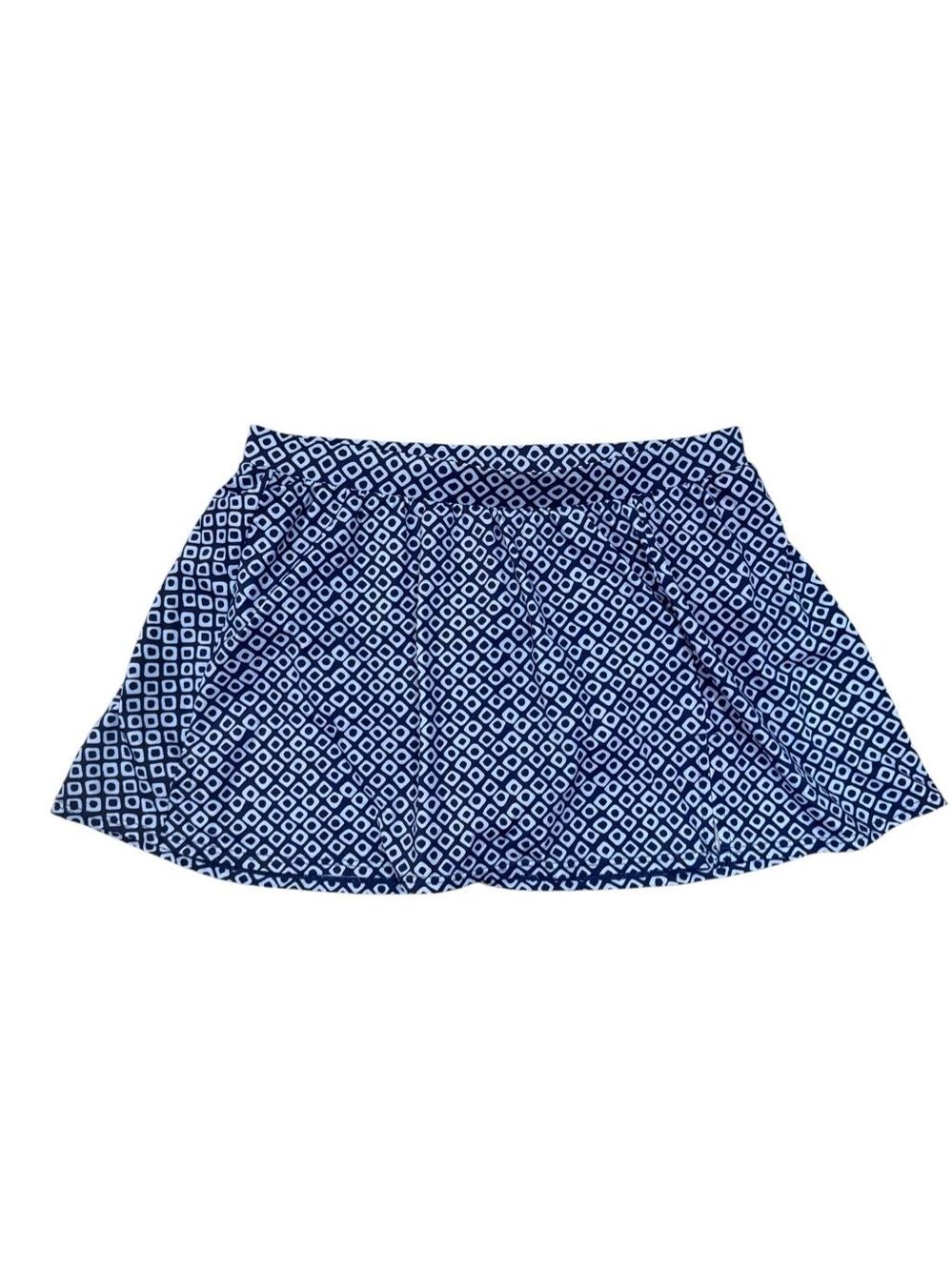 Miraclesuit x Talbots Swim Skirt Bottom Blue White Geometric Light Control 18W